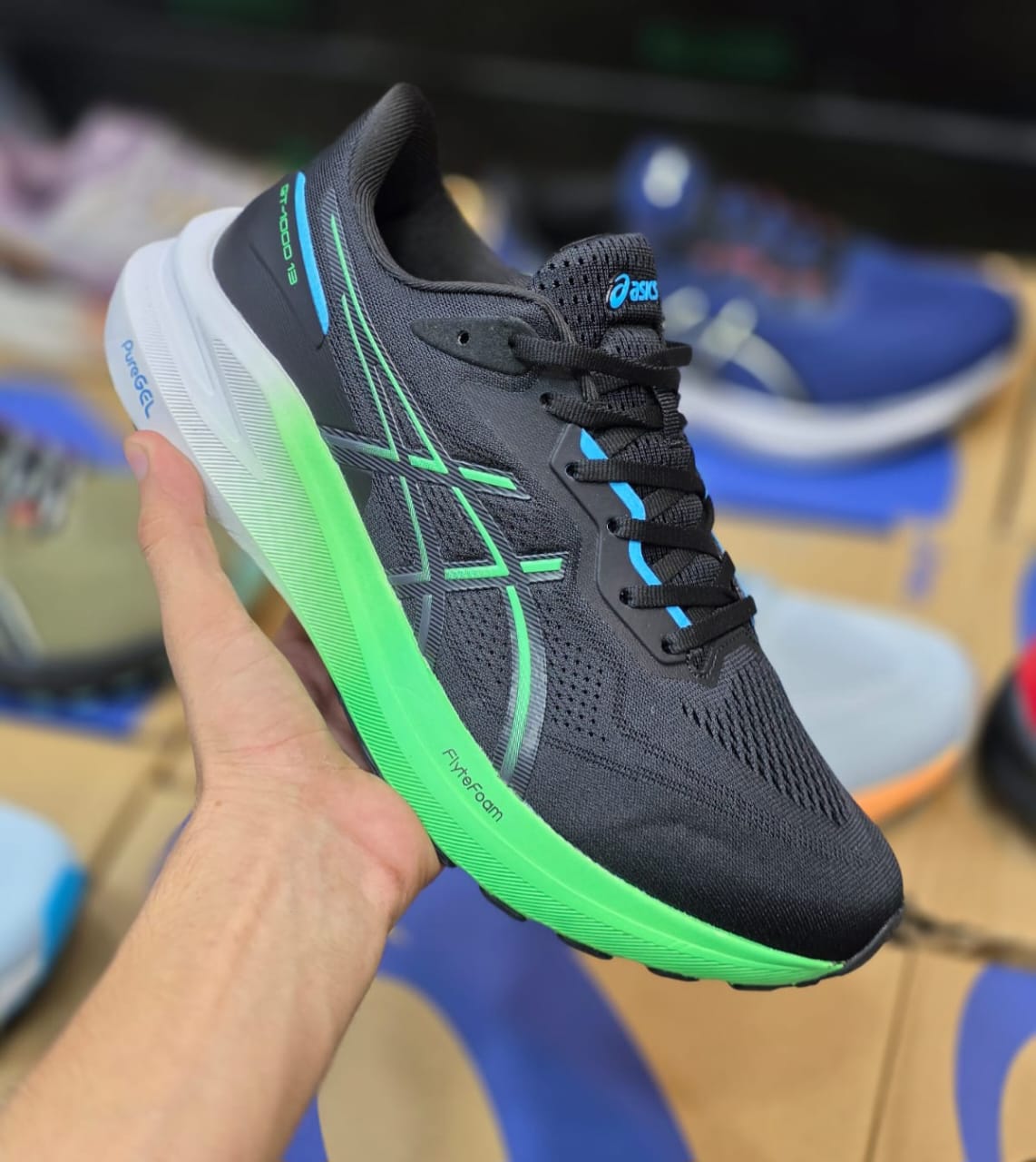 ASICS GT 1000 13 Cricket (Dot Perfect) - Black/Green - Multiple Size