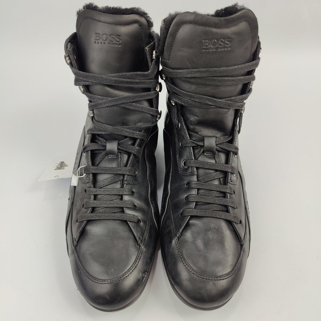 HUGO BOSS High Top Leather Boots (UK/PK 7) - Black - 4108313
