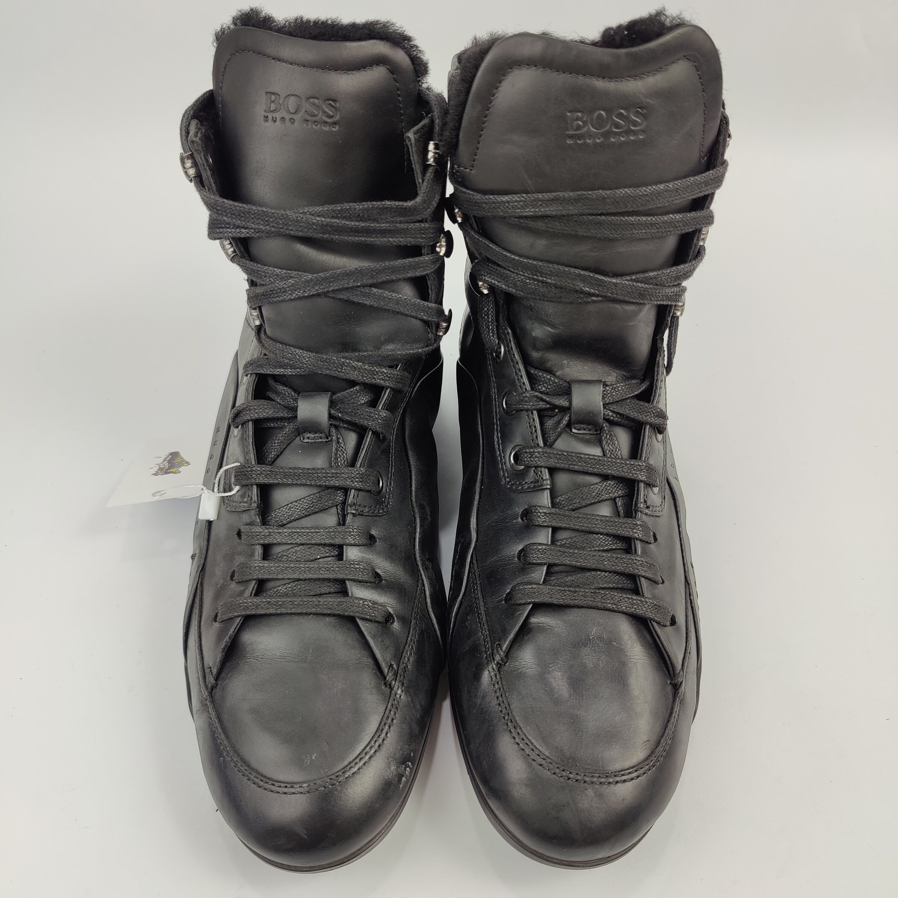HUGO BOSS High Top Leather Boots (UK/PK 7) - Black - 4108313