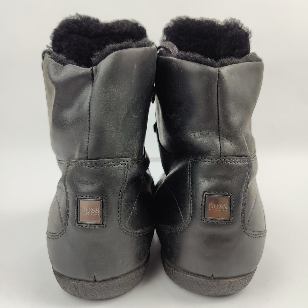 HUGO BOSS High Top Leather Boots (UK/PK 7) - Black - 4108313