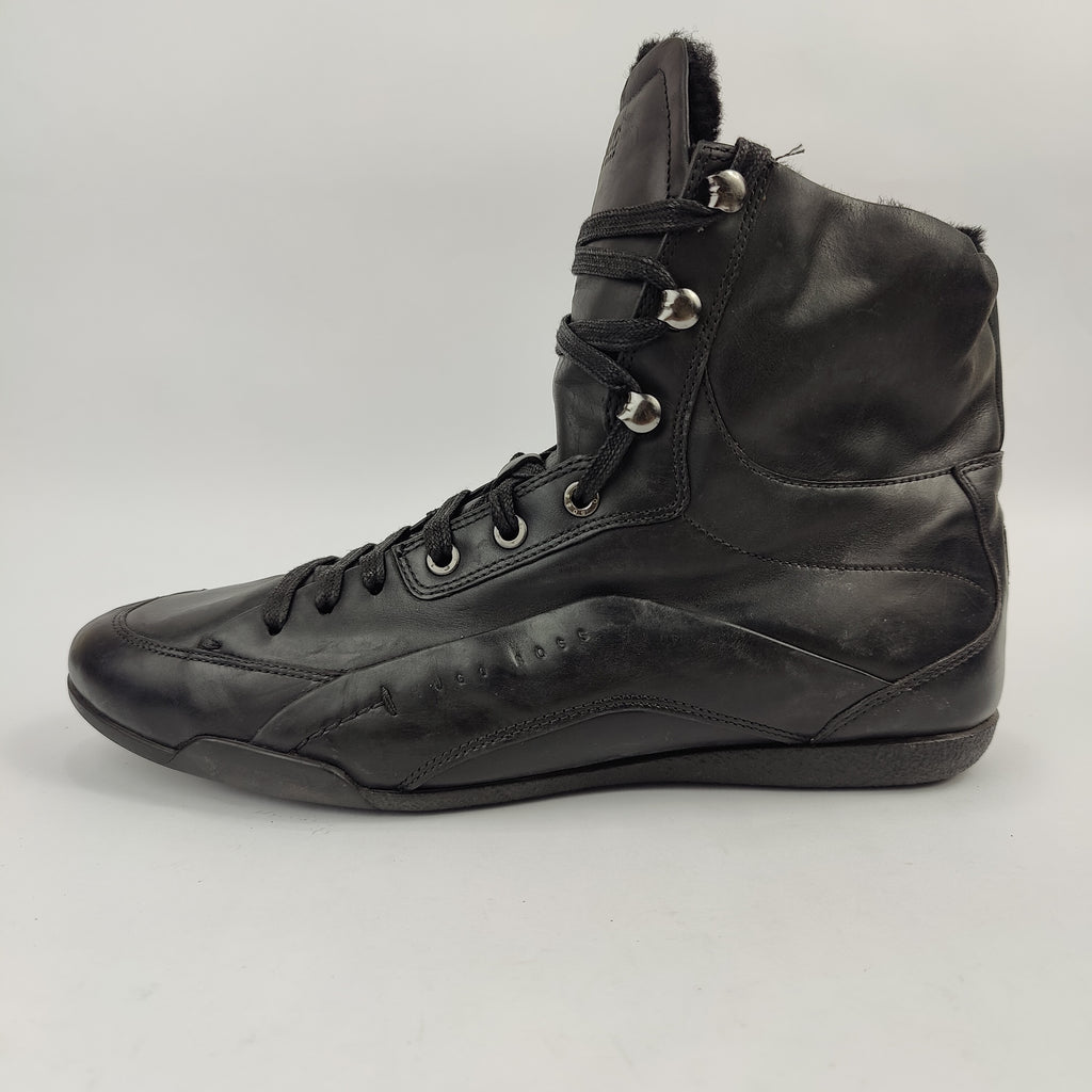 HUGO BOSS High Top Leather Boots (UK/PK 7) - Black - 4108313