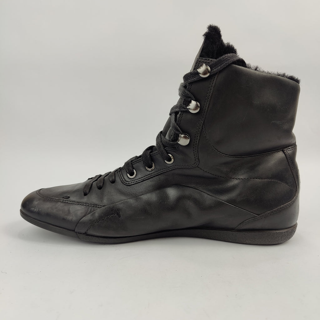 HUGO BOSS High Top Leather Boots (UK/PK 7) - Black - 4108313