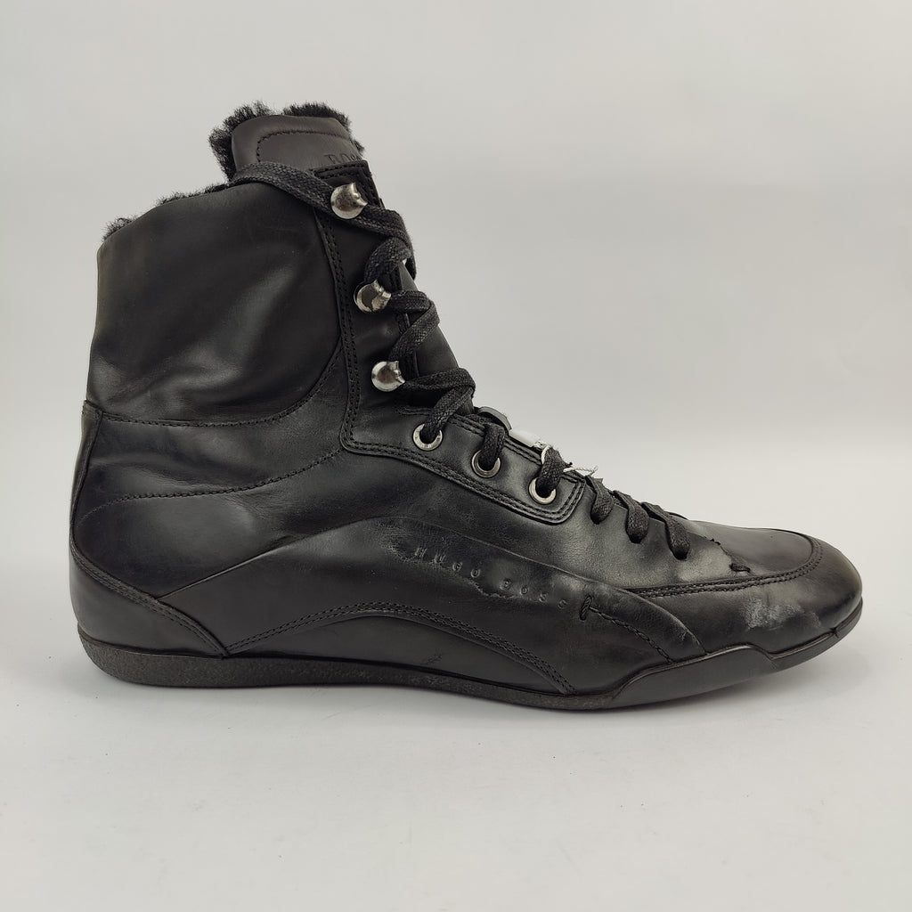 HUGO BOSS High Top Leather Boots (UK/PK 7) - Black - 4108313
