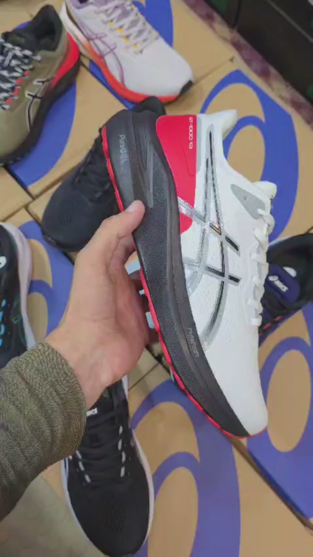 ASICS GT 1000 13 Cricket (Dot Perfect) - Grey/Red - Multiple Size